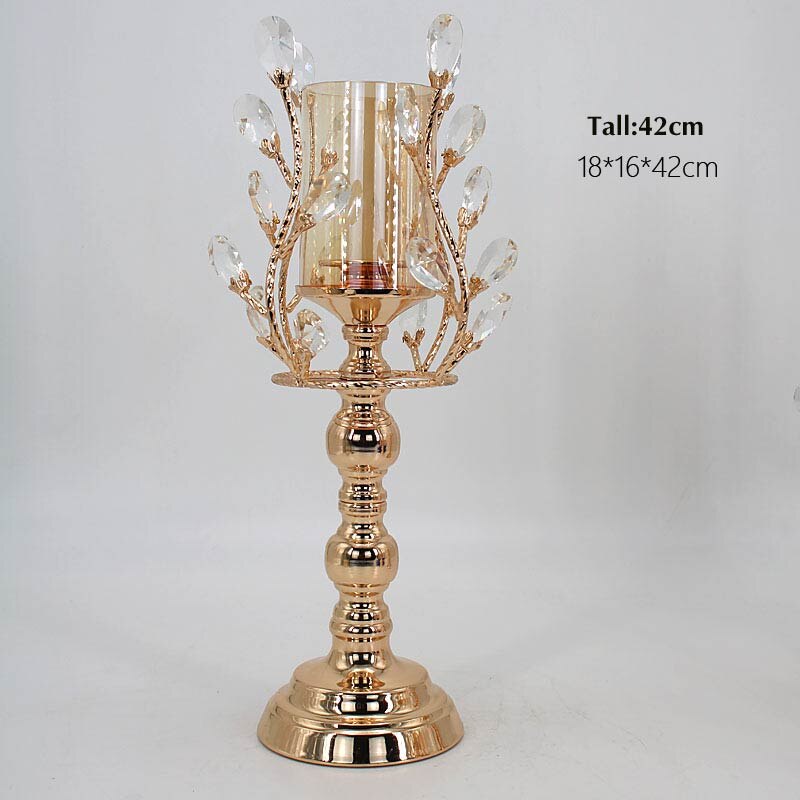 Scandinavische metalen kristallen kandelaar, bloemstuk, kaarsenhouder, bruiloftsdecoratieve ornamenten