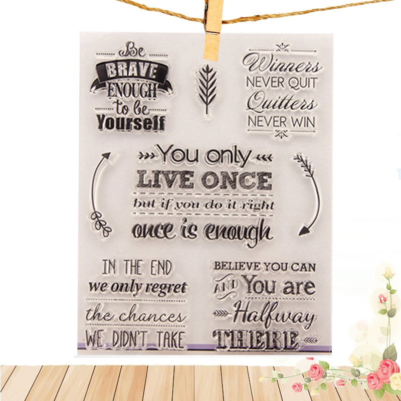 Dolce Vita-timbre Live une fois clair | Sceau de timbre anglais Transparent en Silicone, pour bricolage et Scrapbooking, fournitures d'album photo