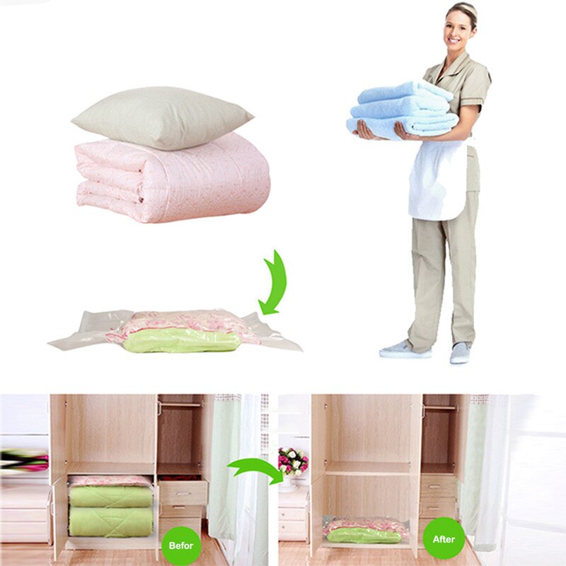 Space Saver Saving Seal Vacuum Clothing Storage Compressed Bag Organizer Bags for Clothes 4 sizes