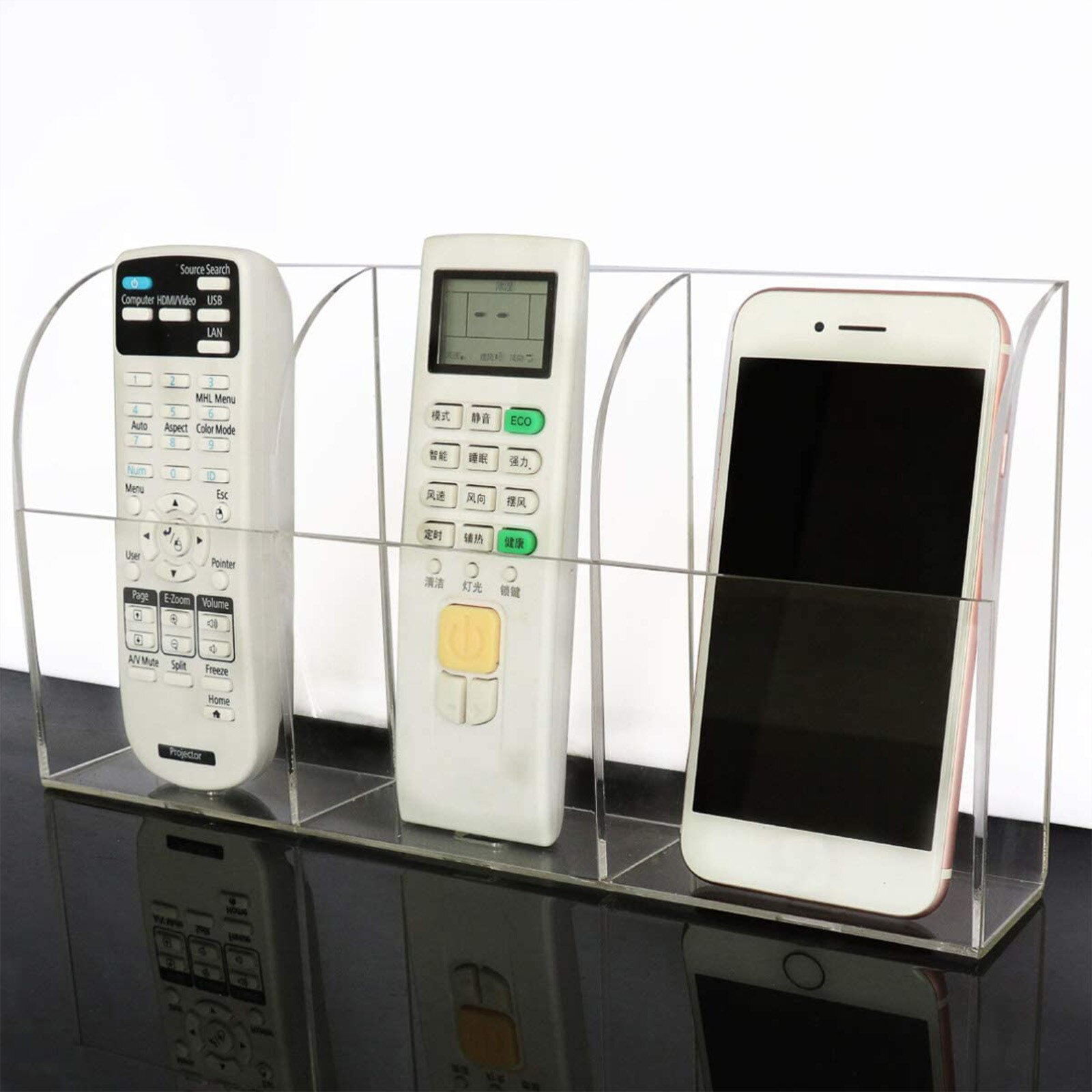 Wall Mounted Transparent Acrylic Desktop Finishing Holder Remote Control Holder Organizer Storage Box Holder Case Wall Mount