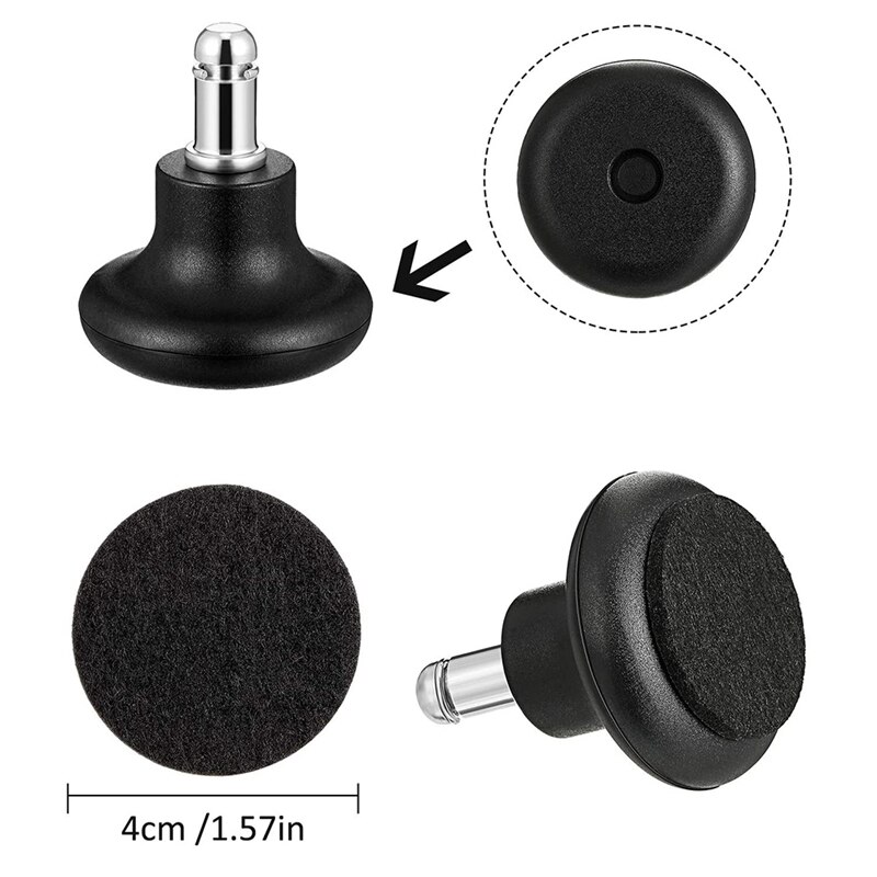5 Pack Bell Glijders Voor Bureaustoel Zonder Wielen, Vervanging Rolling Stoel Swivel Wielen Vaste Stationaire Wielen