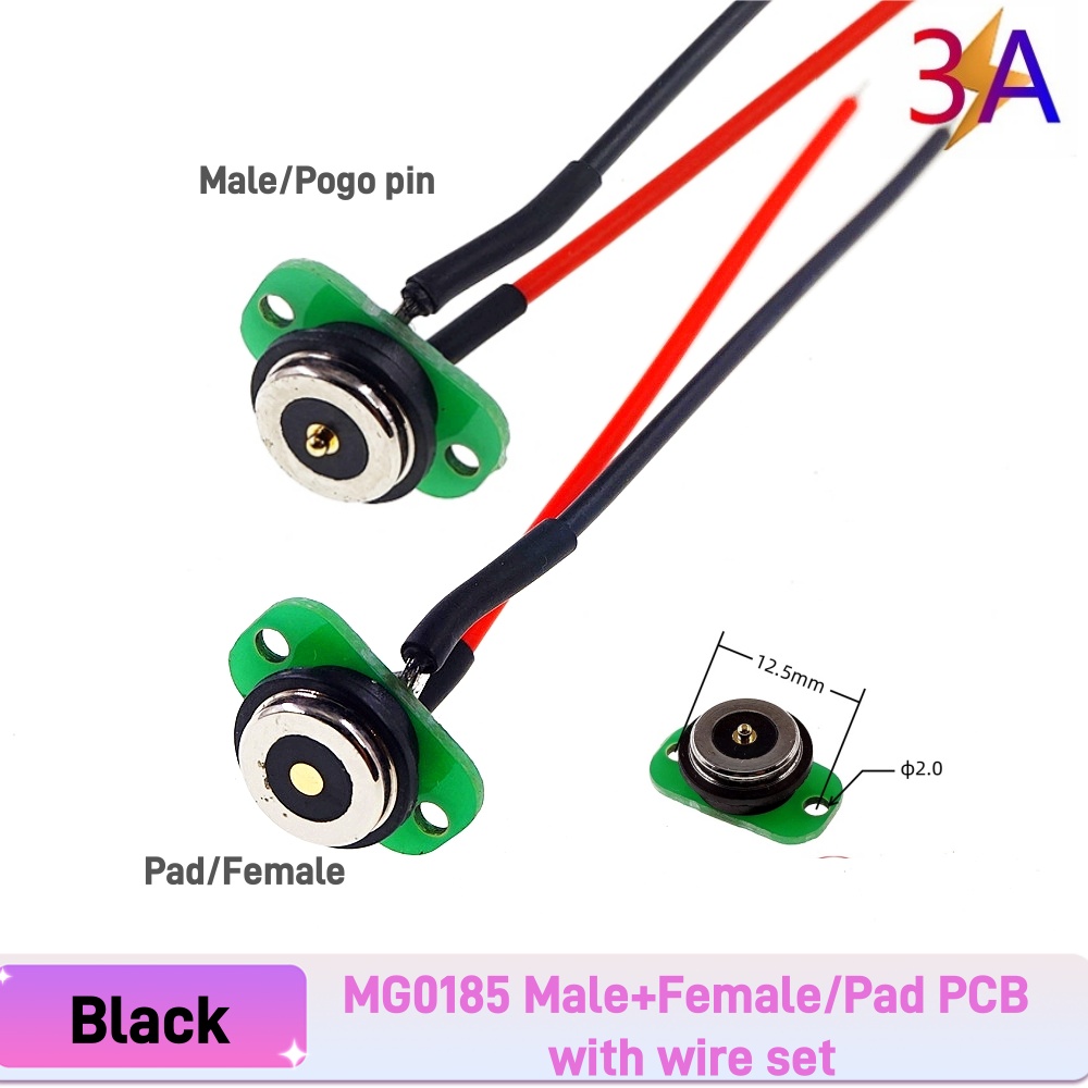 1 Piece Hight Current Pogo Pin Magnetic Connector Spring-Loaded Power Charge Waterproof IPX7 Contact Pad 3A 12V 8.5MM: SKY BLUE