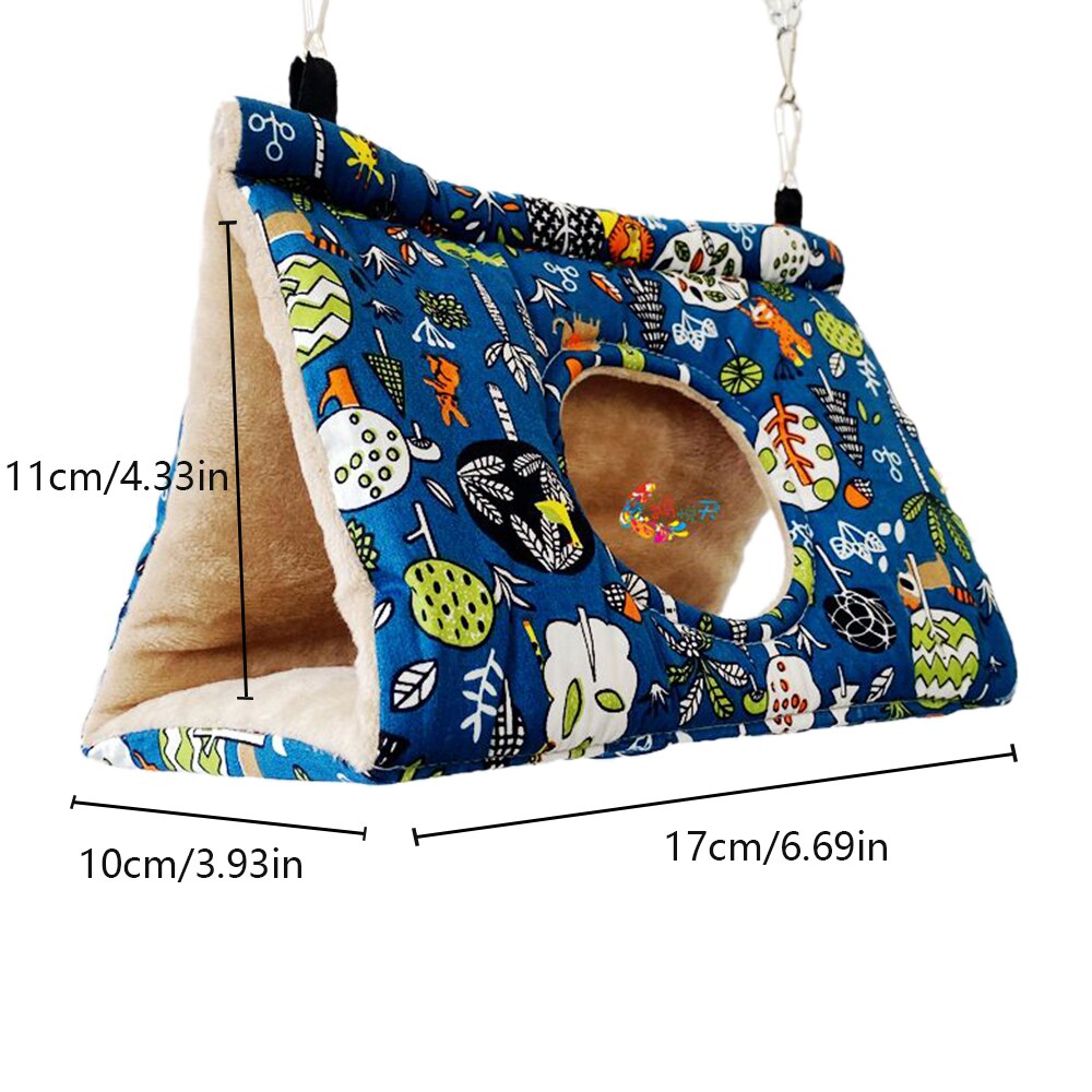 Square Bird Parrot Nest Soft Plush Bird Parrot Hammock Warm Hanging Bed For Pet Cave Cage Hut Tent Toy House for Small Animals: G372233X