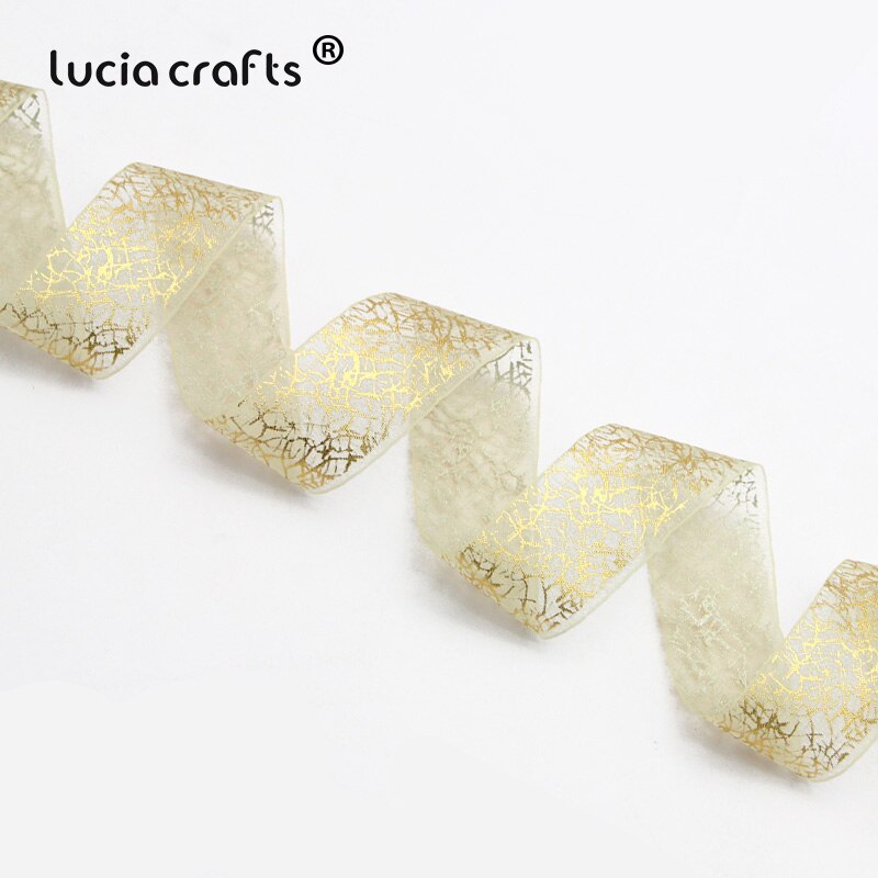 Lucia Ambachten 25 Mm Gedrukt Organza Lint Wedding Wrapping Decor Materiaal Diy Naaien & Haar Boog Accessoires P0102