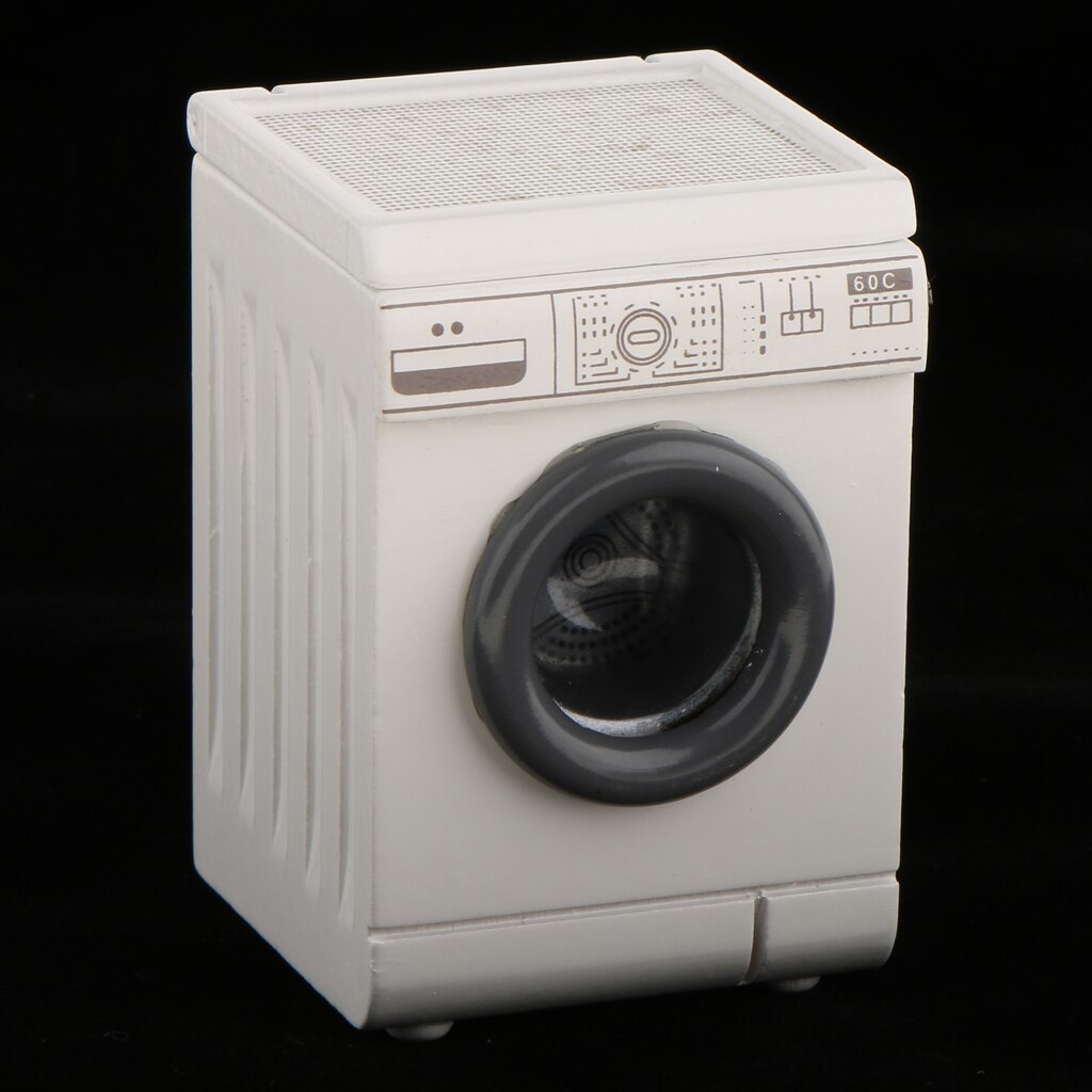 Roller Washing Machine for Dollhouse Miniature Laundry Room Miniature 1/12 Mini Furniture Model of Household Appliances