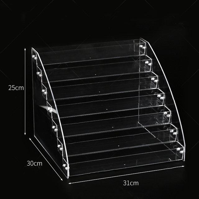 5/6/7 Lagen Acryl Nagellak Display Organisator Plank Clear Cosmetische Display Rack Holder Frame Sieraden Stand Opbergdoos: 7 Tiers
