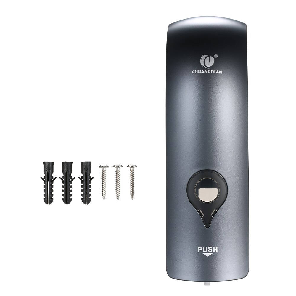 300ml * 2 Zauberstab Montiert Doppel-Kopf Manuelle Seife Spender Dusche Gel Flüssigkeit Shampoo Spender Halfter für Hotel Heimat Schlecht: 1Stck  grau