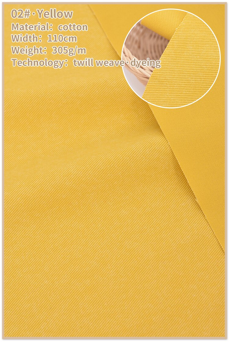 Japan Imports Pure Cotton Drill Pure Color Thick Twill Cloth Fabric Fabric Home Clothing Hand DIY Bag: 02