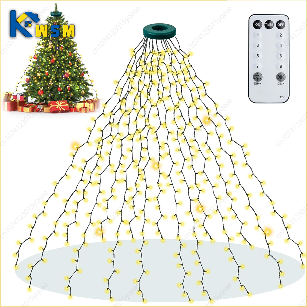 400 LED-kerstboomverlichting Kerstverlichting voor binnen- en buitendecoratie Buitenwatervalverlichting Kerstdecoratie