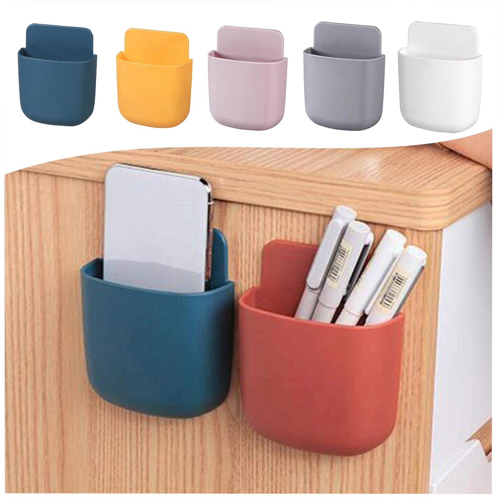 Storage box organizer Multi-functional sundries sorting box Mobile phone charging bracket wall-mount remote control storage box