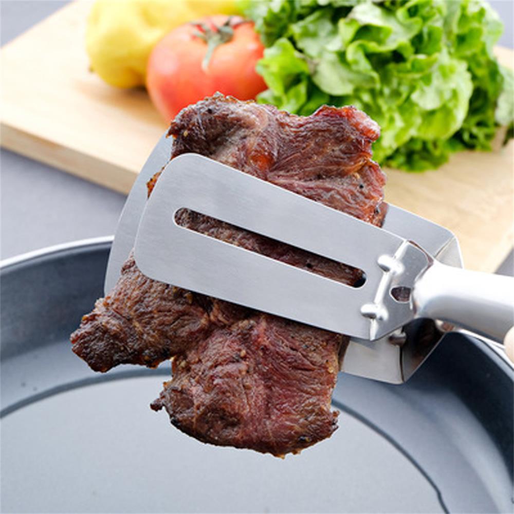 Edelstahl Braten Schaufel Clip Multifunktionale Steak BBQ Zange Braten Fisch Spachtel Clip Haushalt Küche Werkzeug Brot Clip