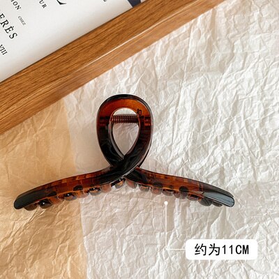 Hangzhi 2020 novo vintage grandes garras de cabelo pérola marrom acrílico lavagem rabo de cavalo titular grampos de cabelo para acessórios de cabelo feminino: A-11cm