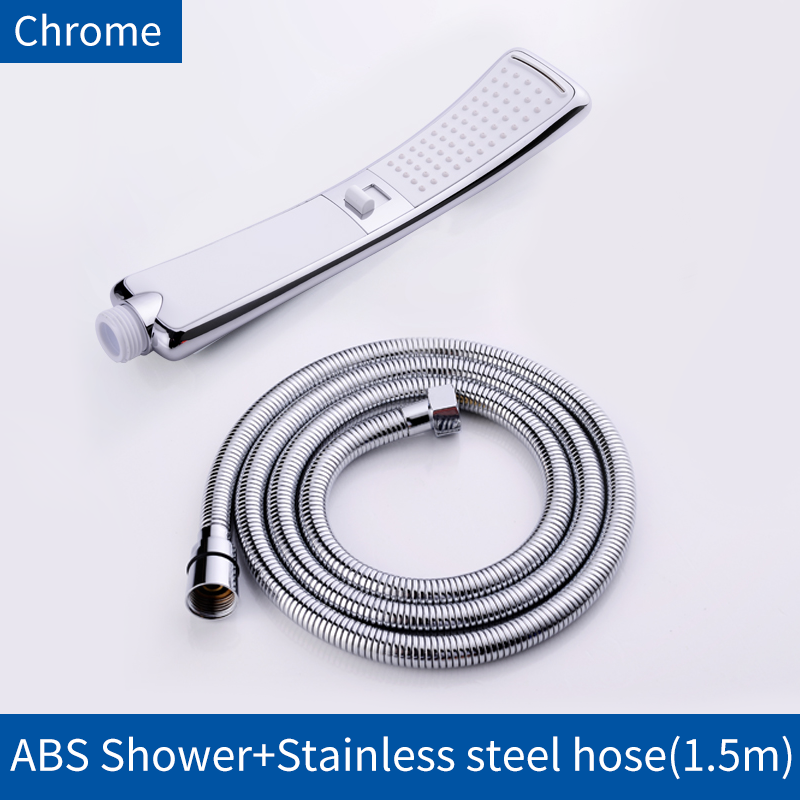 waterval 2 functies regendouche hoofd hoge druk handheld douche sproeier set waterbesparend met douche slang douche slib bar geborsteld nikkel mat zwart chroom gepolijste mode nieuw: green