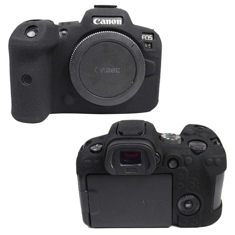 Funda de silicona suave para cámara Canon EOS R5 R6 EOSR6, carcasa protectora de marco, vidrio templado sin espejo