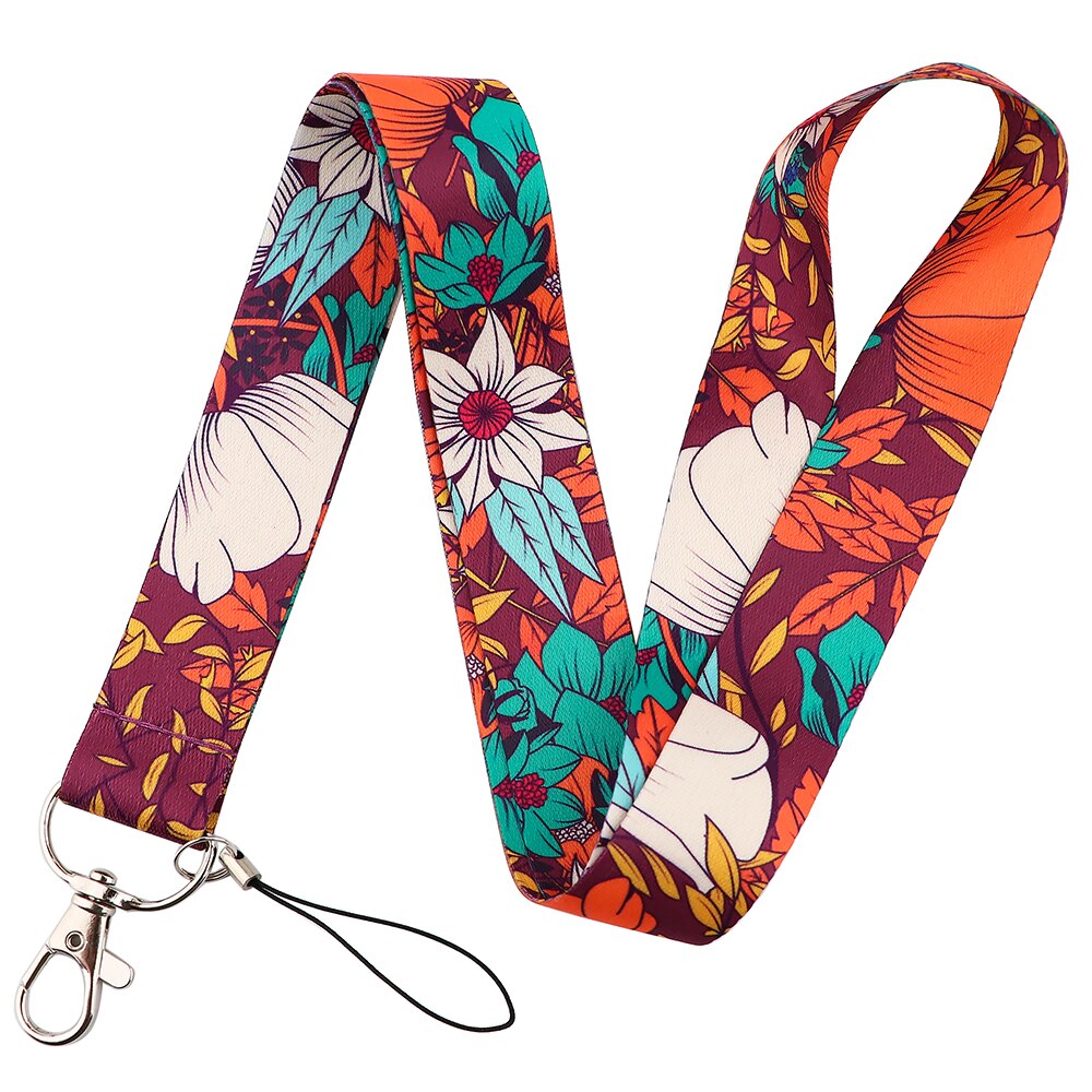 CB1272 Rose Bloem Telefoon Lanyard Sport Strap Hals Touw Mobiele Telefoon Strap Usb Badge Houder Lanyard Hals Ketting Accessoires