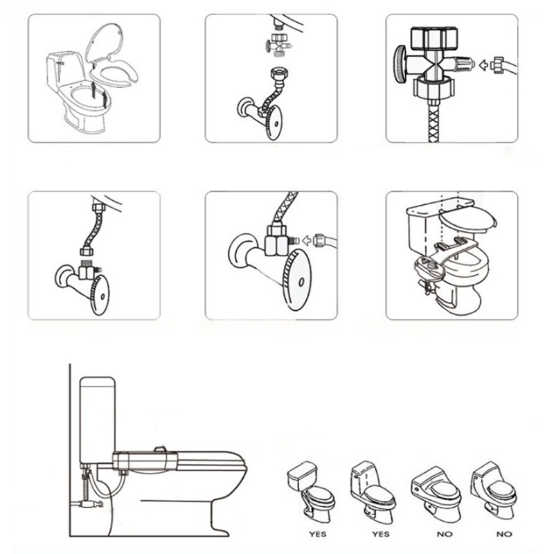 Toilet bidet sæde spray vand vask ren unisex badeværelse tilbehør 136-200mm selvrensende dyser badekar tilbehør