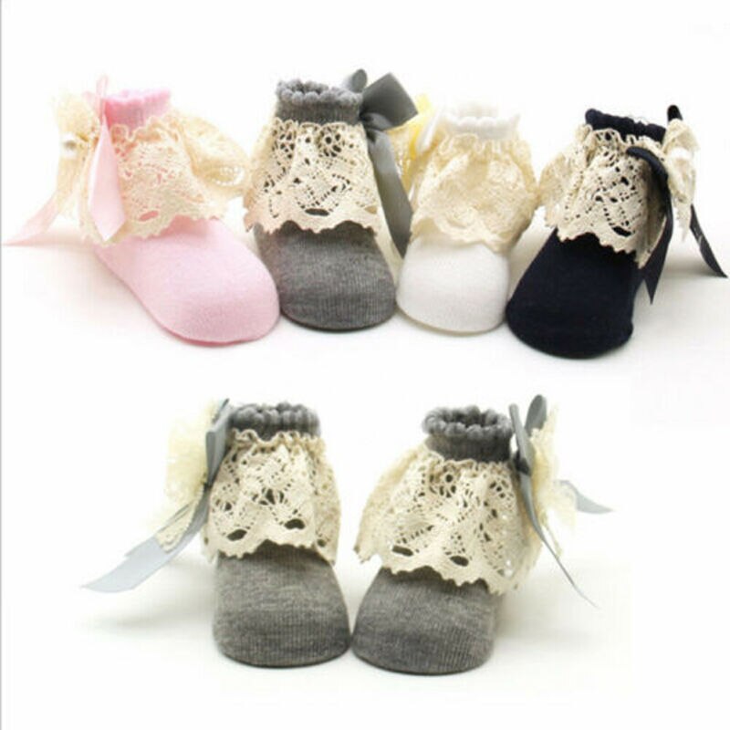 Chaussettes courtes en coton pour filles | Mignonnes, à volants, en dentelle, pour la cheville, style princesse, frous,