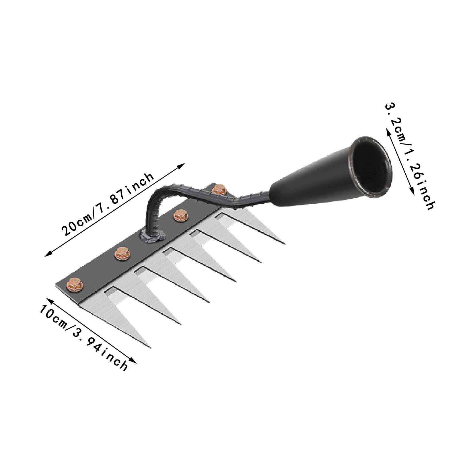 Garden Rake Head Gardening harrow Weeding Rake Digging Tilling Agricultural Tool Garden Hoe For Farming Loosening Cultivating: Dark Grey