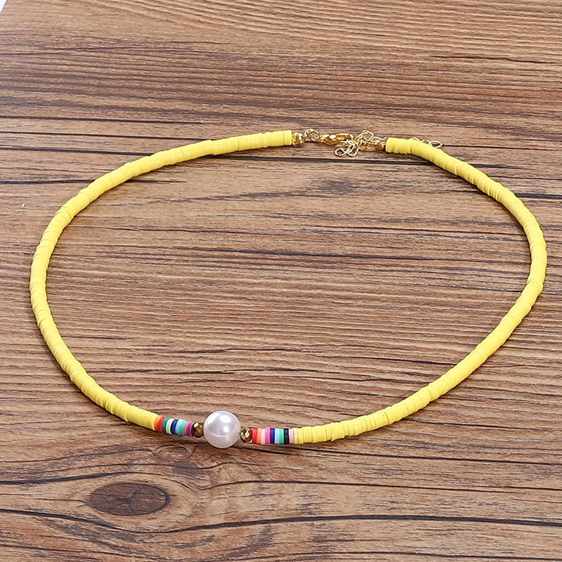 G. YCX Nuevos Bohemios, collares de Gargantilla Heishi con cuentas de vinilo africanas, collar de Vsco chica Lucite, joyería de playa de verano