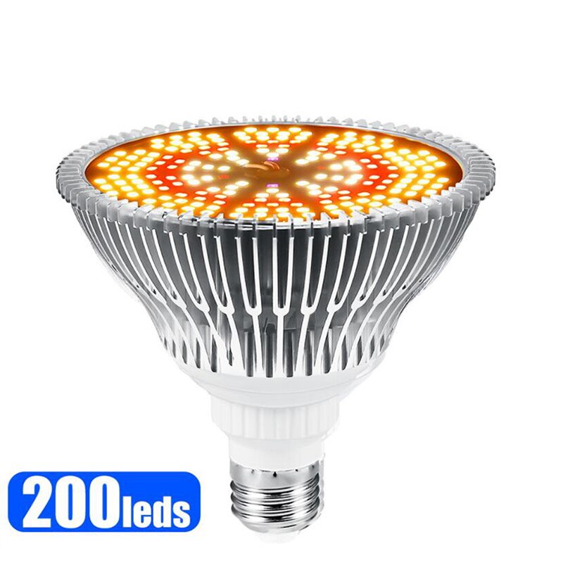 LED Grow Light Full Spectrum Sunlike E27 Growing Bulb For Indoor Hydroponics Flowers Plants LED Growth Lamp: 200LED Sunlight