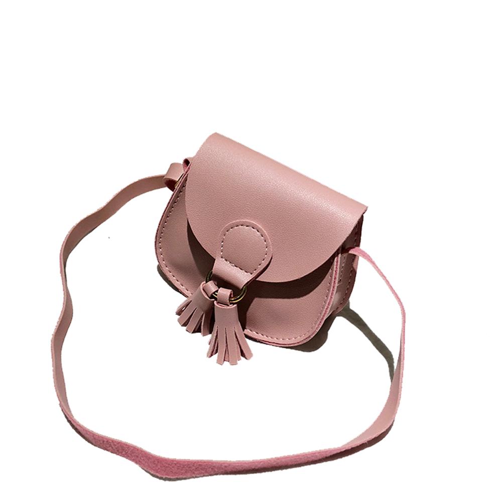 Kids Girls Toddler Mini Shoulder Purse Crossbody Bag with Tassel: Pink