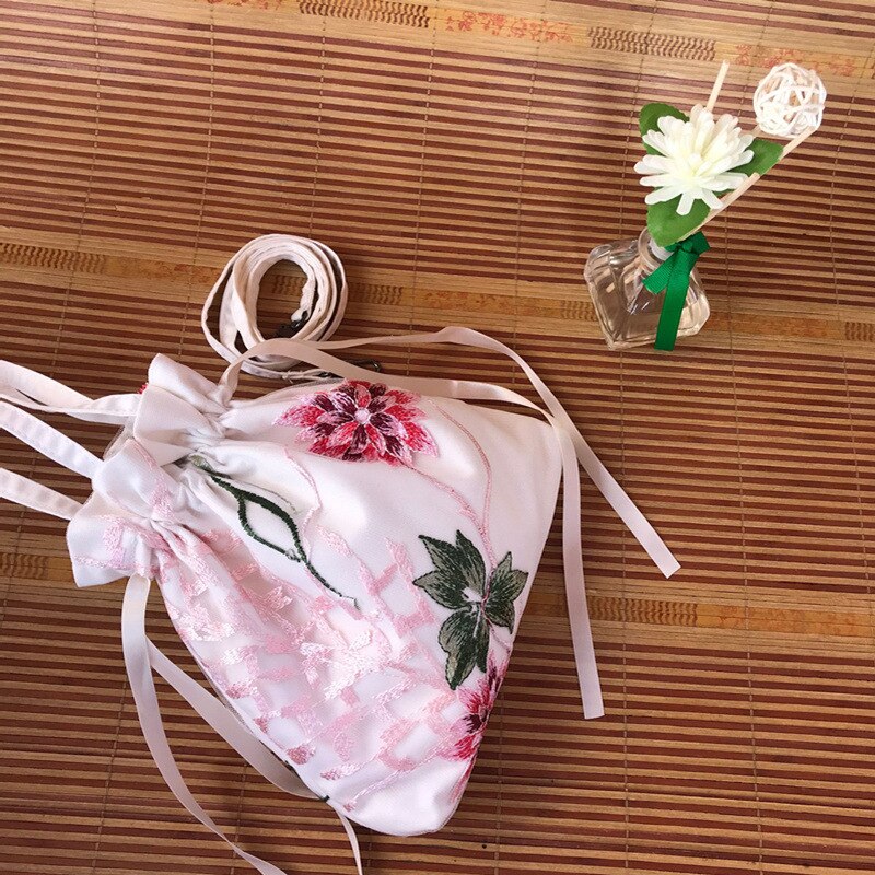 Sac à main rétro alasir pour femme, style chinois, hanfu, petites fleurs brodées, en dentelle, à bandoulière, mini sac à main rétro pour femme, sacs à ficelle: 8