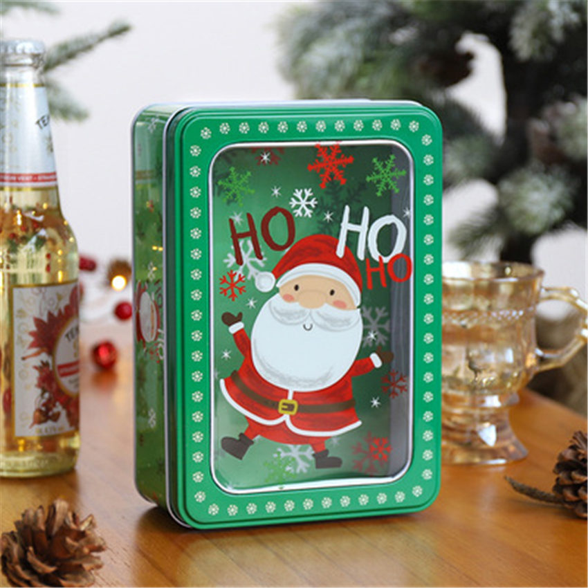 Emballage de noël en fer, boîte à bonbons, joyeux noël, bonhomme de neige, fête, décoration de bonbons Cookies faits à la main: F