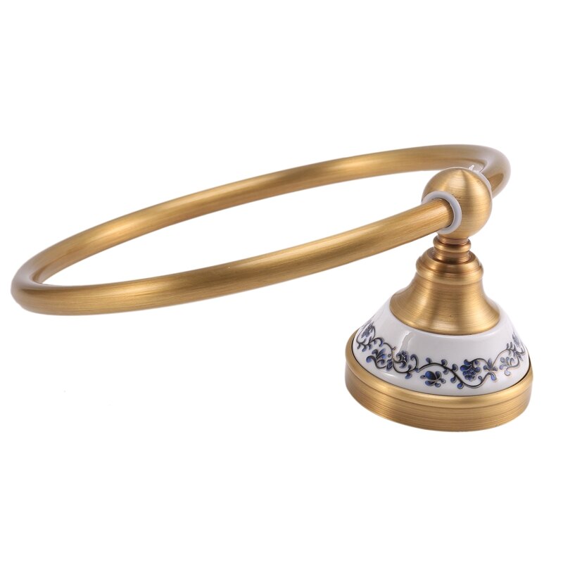 Antieke Koperen Badkamer Accessoires, Badkamer Handdoek Houder, Ronde Handdoekring, Rack, Muur Opknoping Handdoek Ring