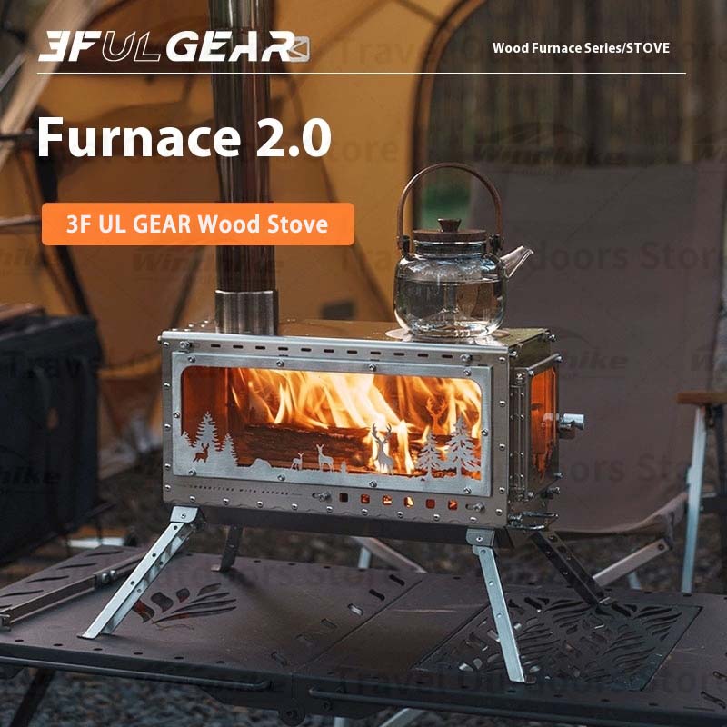 3F UL Gear Fire Houtkachel Pelletkachel Ovenbrander Kerst Open haard Trip Kamp In hoogte verstelbaar Opvouwbaar roestvrij staal