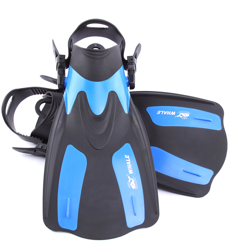 Aletas de buceo ballena ajustables para adulto, zapatos cortos de buceo, aletas de natación, aleta de pie, aletas de buceo con talón: FN203 / XS-M