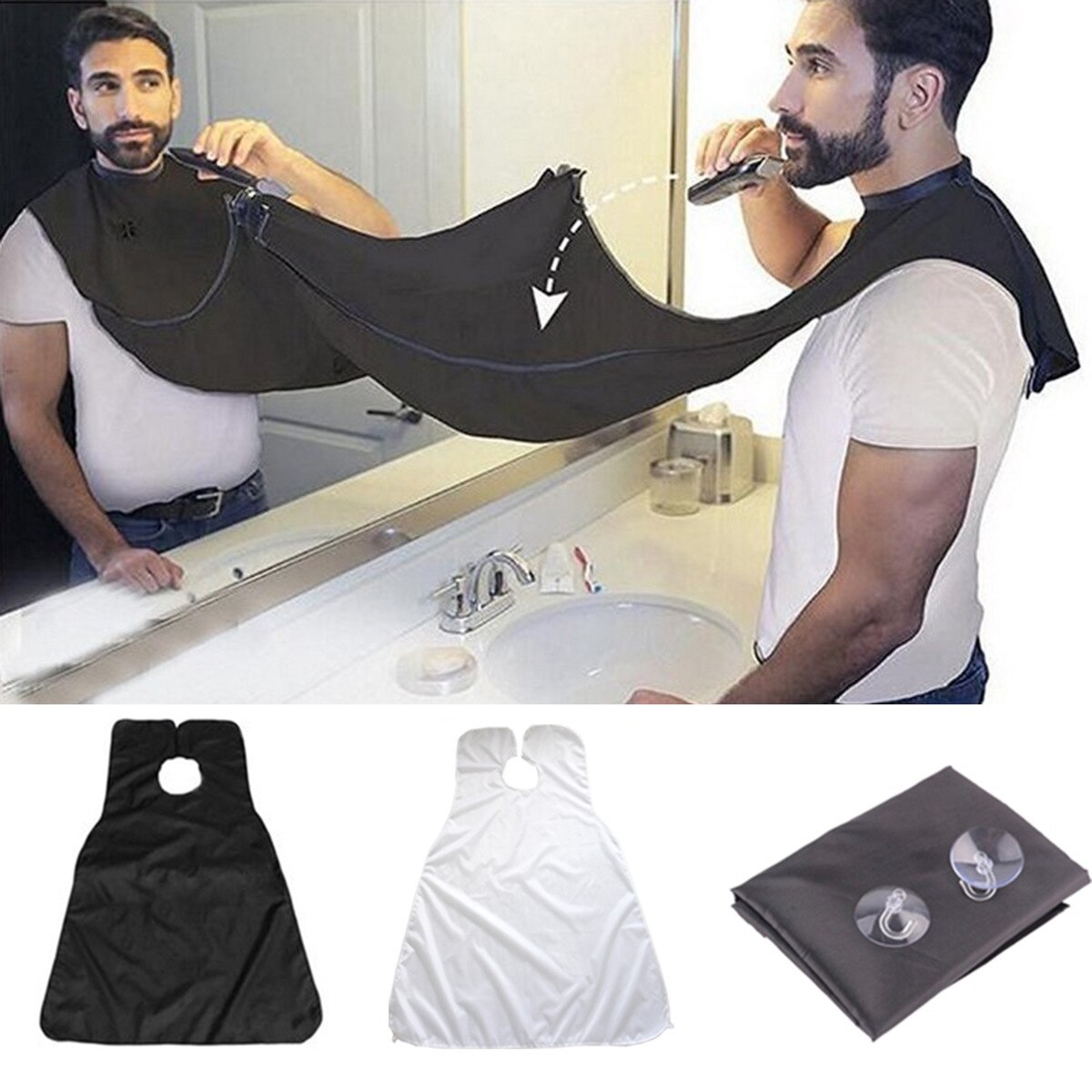 Shaving Cloth Waterproof Beard Hairdressing Apron HaircutShaving Wai Men's Style Apron Transparent Suction Cup Male Shaving