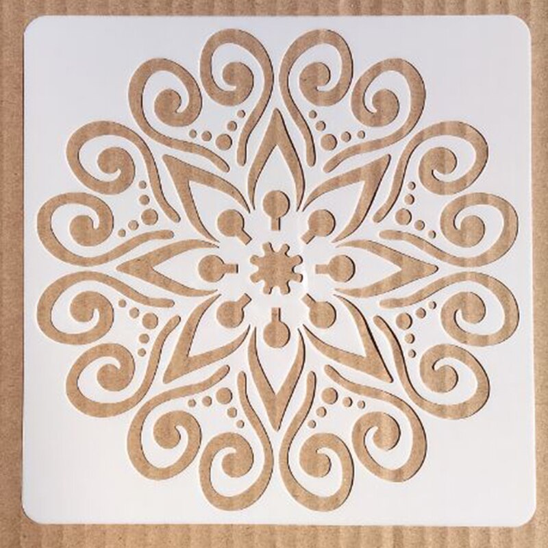 Pochoir Mandala pour meubles, 30x30Cm, 1 pièce, peinture murale, décoration, superposition plastique, bricolage, coloration, gaufrage, scrapbooking: c8