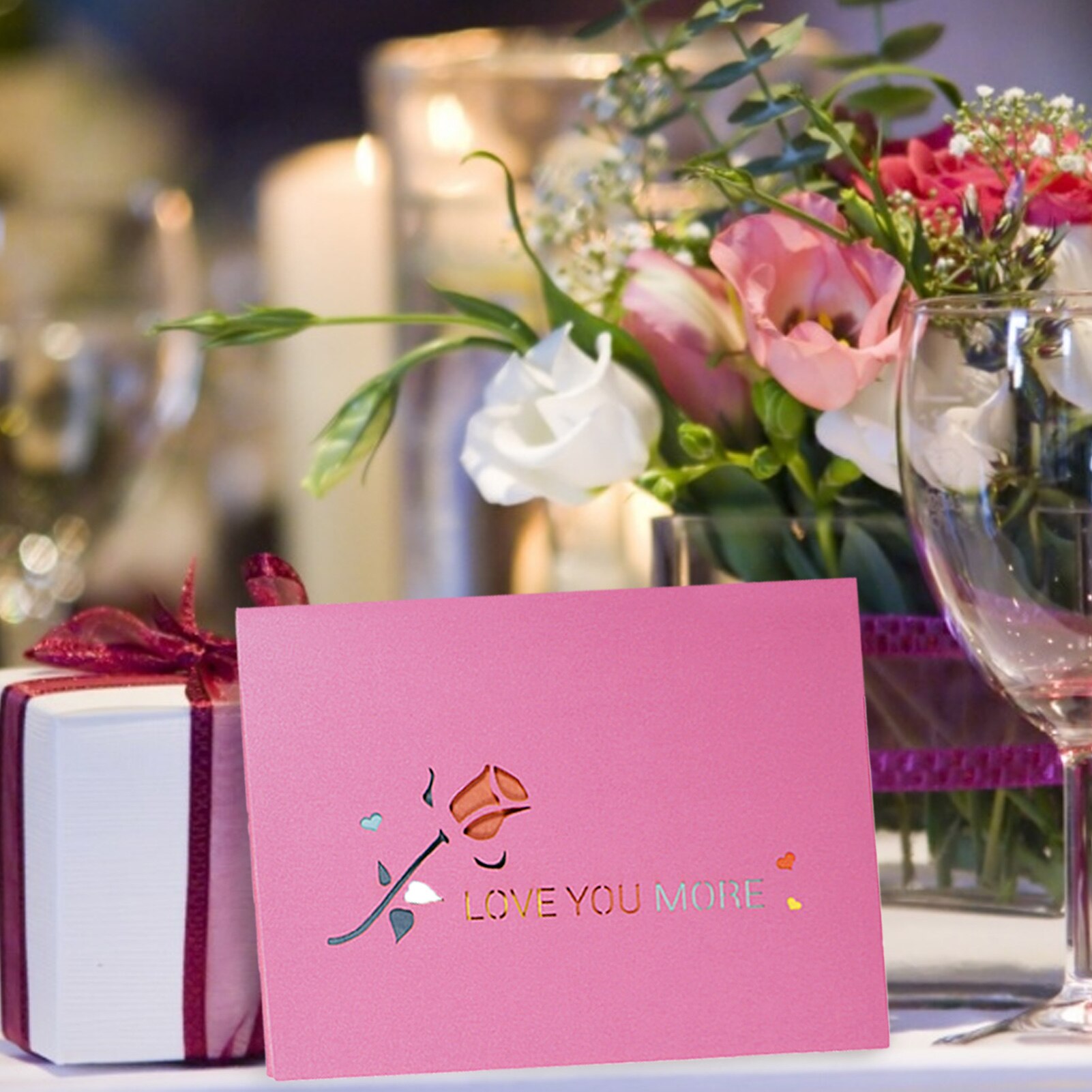 Love 3D Pop-up Valentines Day Greeting Card Exquisite Anniversary Pop Up Card folded Greeting Card for Valentines Day