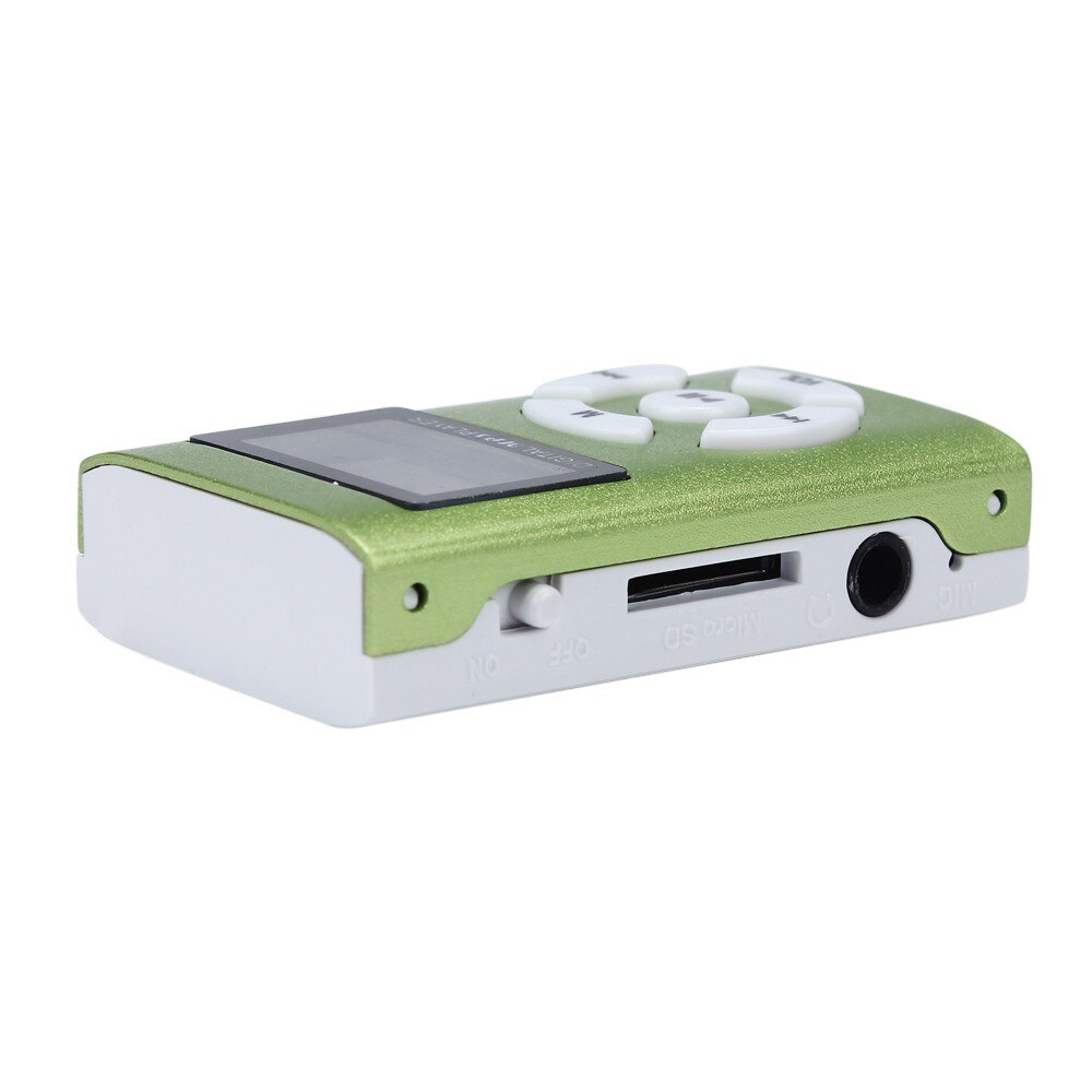 Usb Mini MP3 Speler Lcd-scherm Ondersteuning 32Gb Micro Sd Tf Card Groen Solid Luxe Hifi Mp3 Running Muziek speler Met Clip MP3
