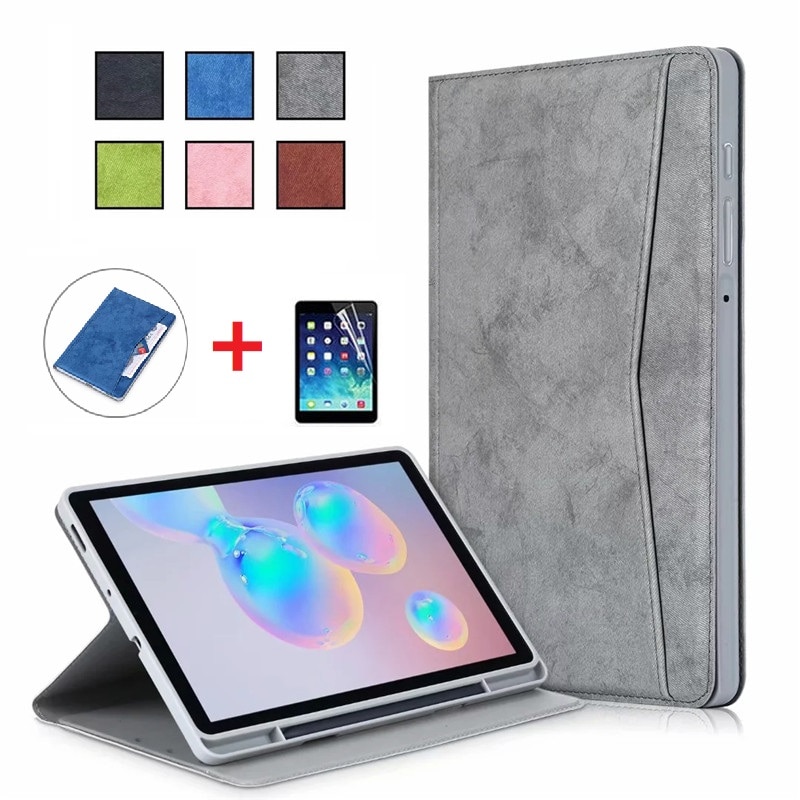 Tablet Case with Pencil Holder for Galaxy Tab S6 Lite 10.4" SM-P610 P615 Capa Smart Leather Auto Sleep/Wake Funda with