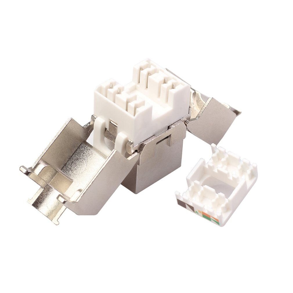 Network RJ45 Cat6 Cat7 Keystone Jack Module 360 Degree Full Shielded RJ45 Socket To LSA Tool-free Termination