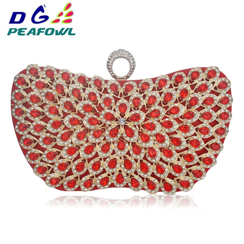 Metallic Blue Diamonds Beaded Flower handbags Girls Wedding Purses Evening Bags Ladies Day Clutches Party Bag