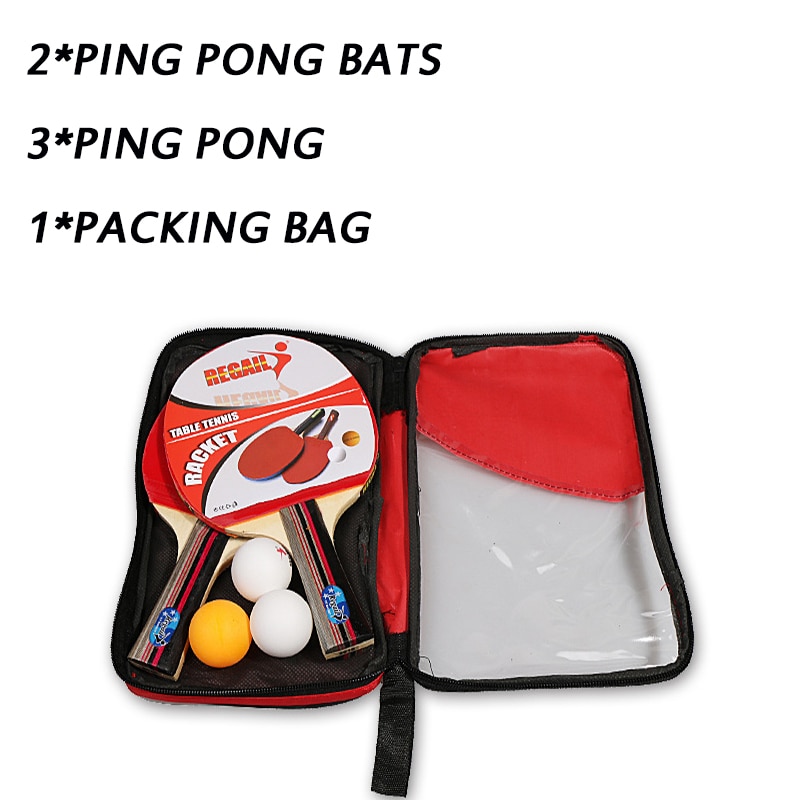 2 teile/los Tischtennis Schläger Doppel Gesicht Pickel In Lang Kurz Griff Ping Pong Paddle Schläger Set Mit tasche 3 Bälle