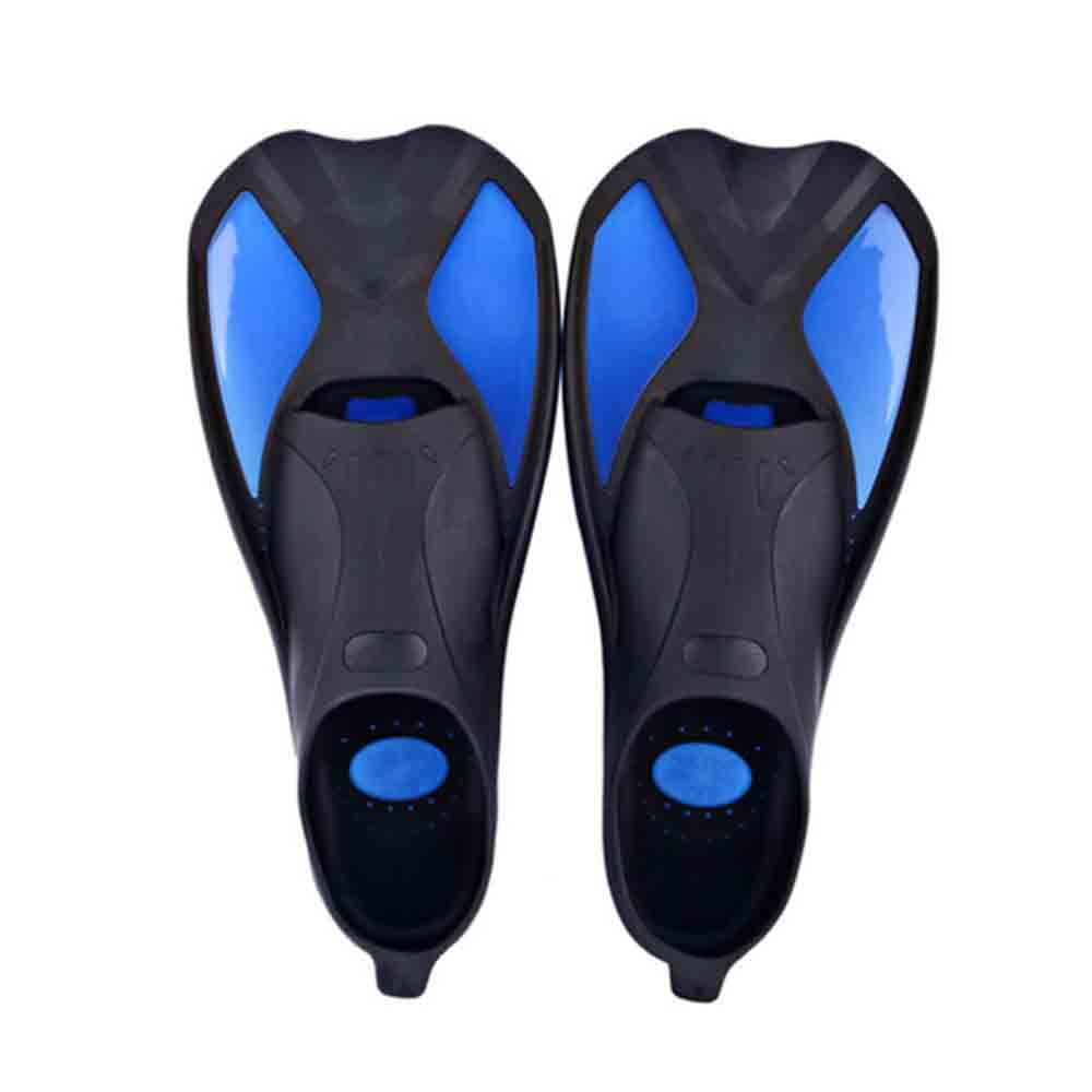 1 par de aletas de silicona para nadar adultos snorkel aletas para el pie aletas de buceo principiante corto Set de entrenamiento de pies Set de aletas de pato: Blue / XL