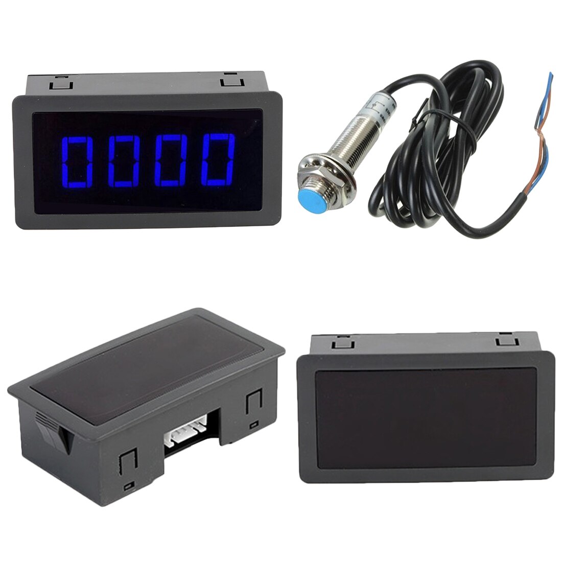 4 cyfrowy doprowadziło czerwony niebieski zielony obrotomierz RPM prędkościomierz + czujnik zbliżeniowy halla NPN wskaźniki pomiarowe