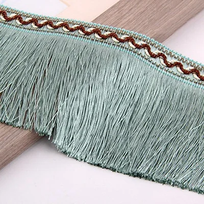Borlas de costura con flecos para ropa, adornos de encaje, cinta decoditativa de tela, accesorios de vestido DIY, 1 metro, 13cm: Marfíl