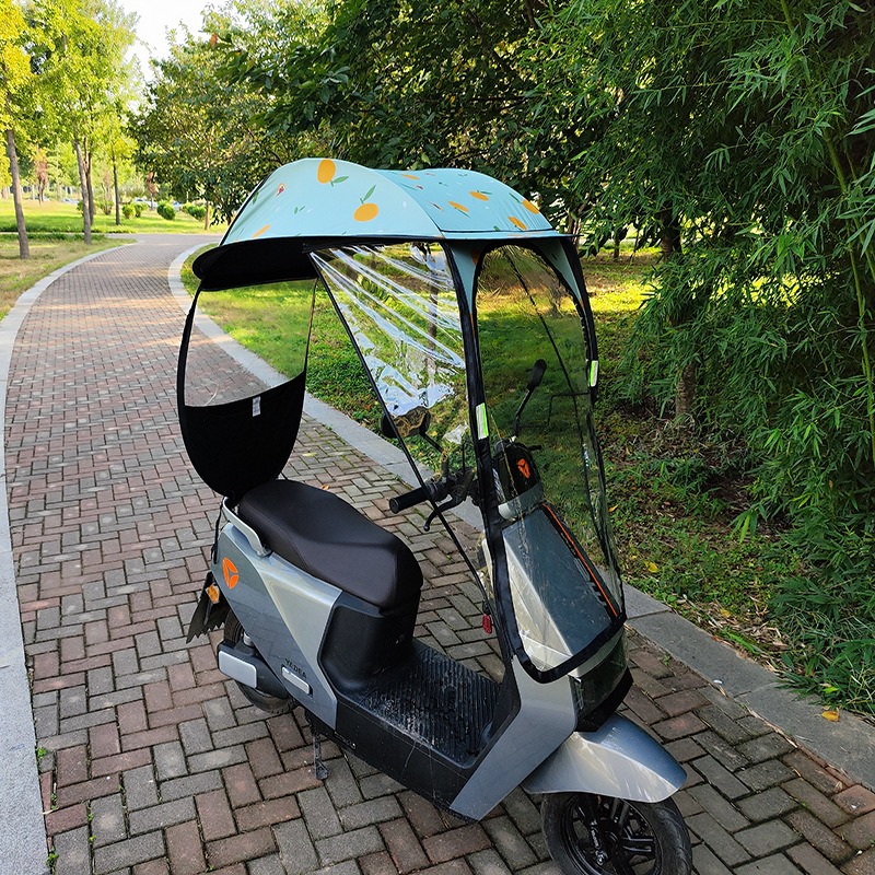 Factory direct electric vehicle sunshade umbrella, suitable for all seasons, provides sun protection and rain shelter.: M / Green color