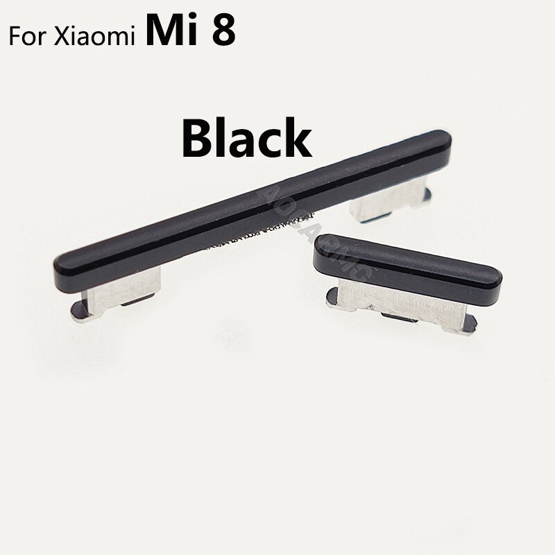 Aocarmo Voor Xiaomi 8 / 9 / 9se Mi8 Mi9 Mi9 Se Power On/Off Volume Up Down Schakelaar zijknoppen Key Vervanging Deel: For Mi 8 - Black