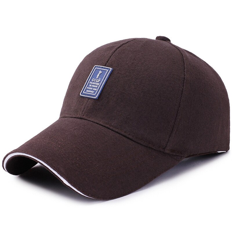 Mannen Verstelbare Baseball Cap Casual Leisure Hoeden Mode Jongen Snapback Hoed Caps: Golf Label - Coffee