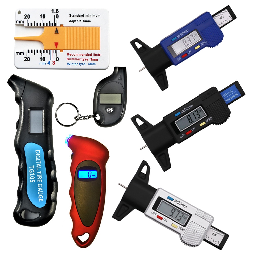 Mini TG105 TG101 LCD Digital para neumático de coche calibrador de neumáticos medidor herramienta manómetro barómetros medidor de espesor de presión de aire