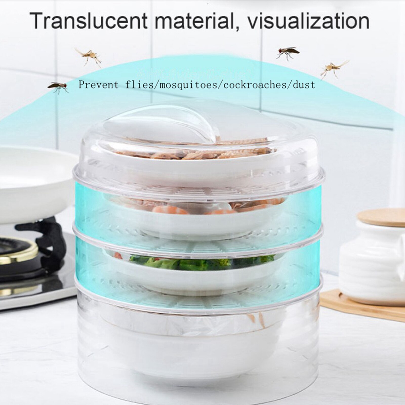 Anti-fly Food Storage Box Tabletop Leftovers Storage Box Container Cover Lid Insulation
