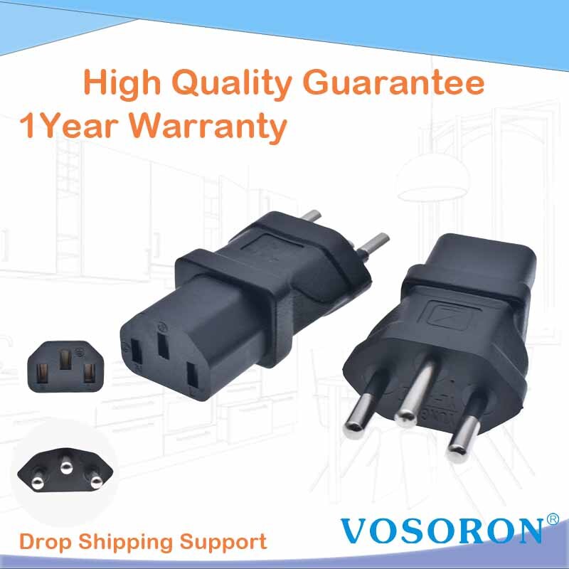 SEV1011 Swiss 3 Prong Plug to IEC 60320-C13 3 Prong Receptacle 250V 10A