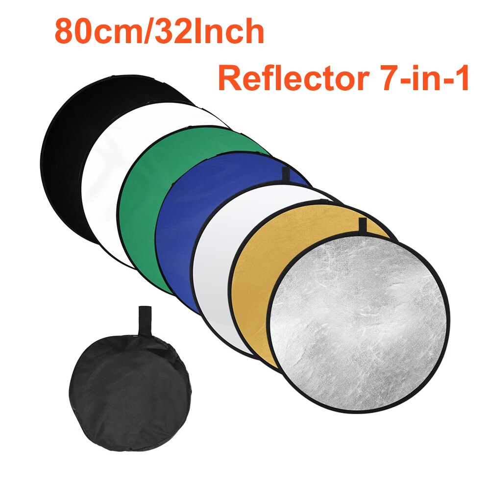 60 * 90cm/ 24 * 35inch Collapsible Light Reflector 7 in 1 Multi Disc Photography Studio Photo Oval Portable Photo Disc with Bag: style 8