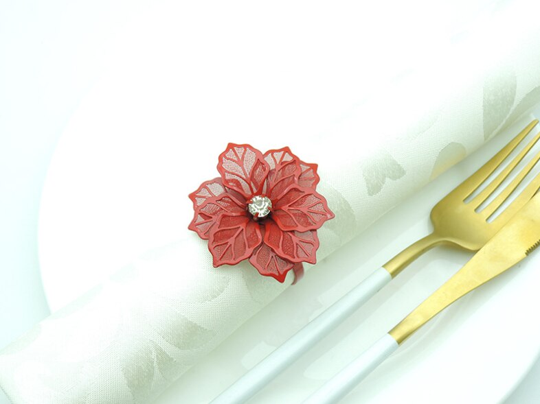 Anillos para servilletas con forma de flor para boda, banquete, cena, , cumpleaños, familia, mesa de reuniones, decoración, soporte para servilletas, 12 Uds.
