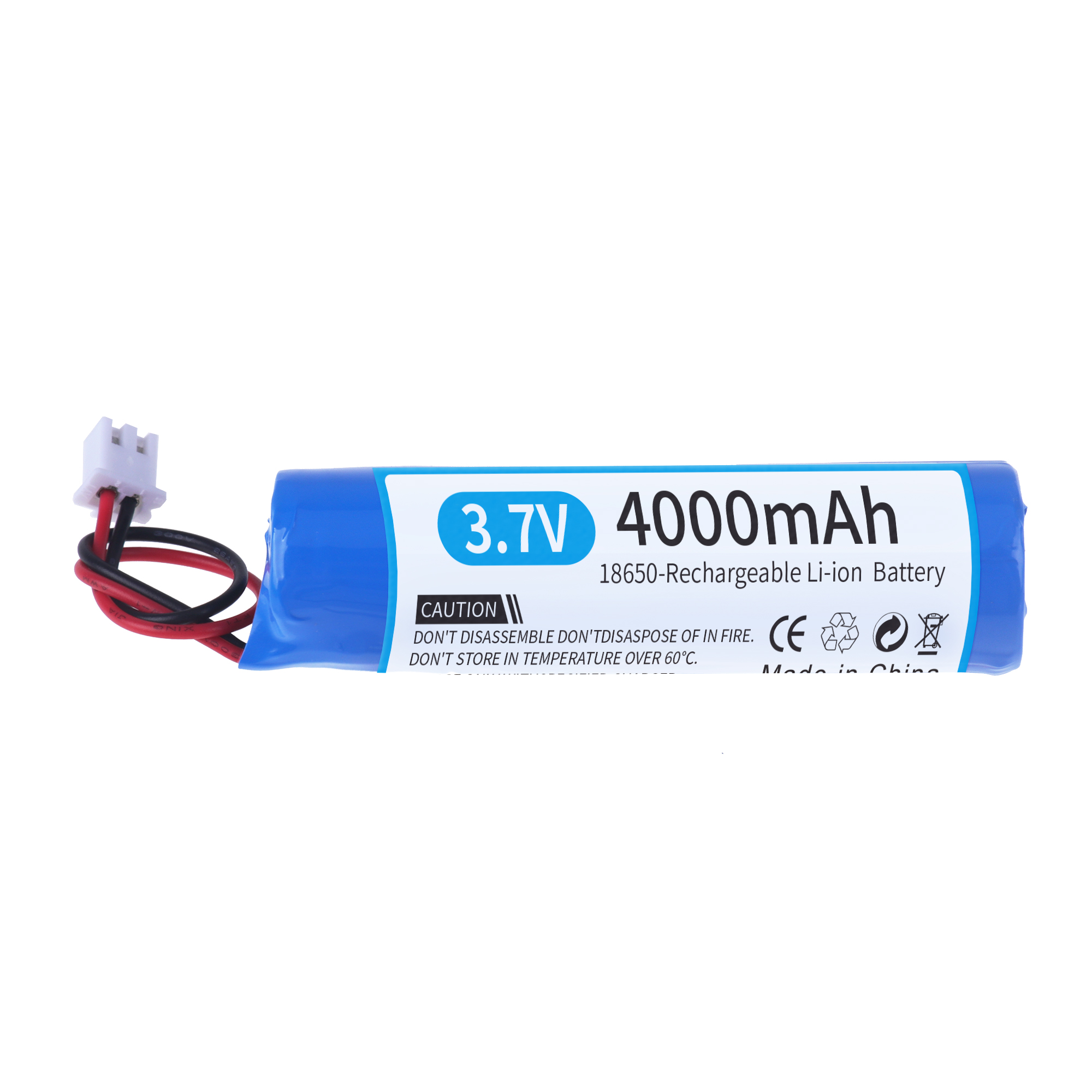4000 mah 3.7 V 18650 batterie Xh2.54-2p prise li-lon batterie au Lithium Rechargeable avec chargeur horloge Bluetooth Audio batterie